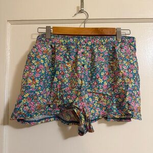 PINK Victoria's Secret Floral Sleep Shorts - Blue and Pink